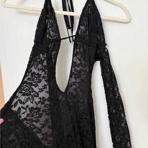 Outcast Women’s Lace Black Maxi Halter Dress